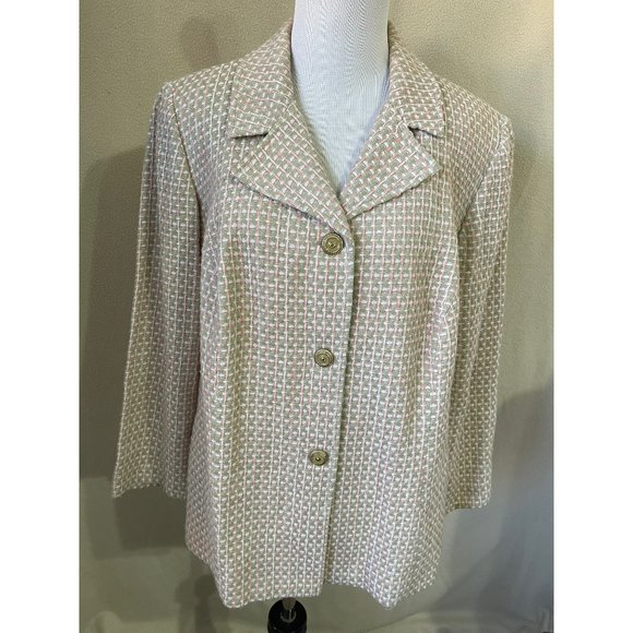 Courtenay Jackets & Blazers - Courtenay Vintage Tan Thread Weaved Long Sleeve 3-Button Front Blazer Jacket